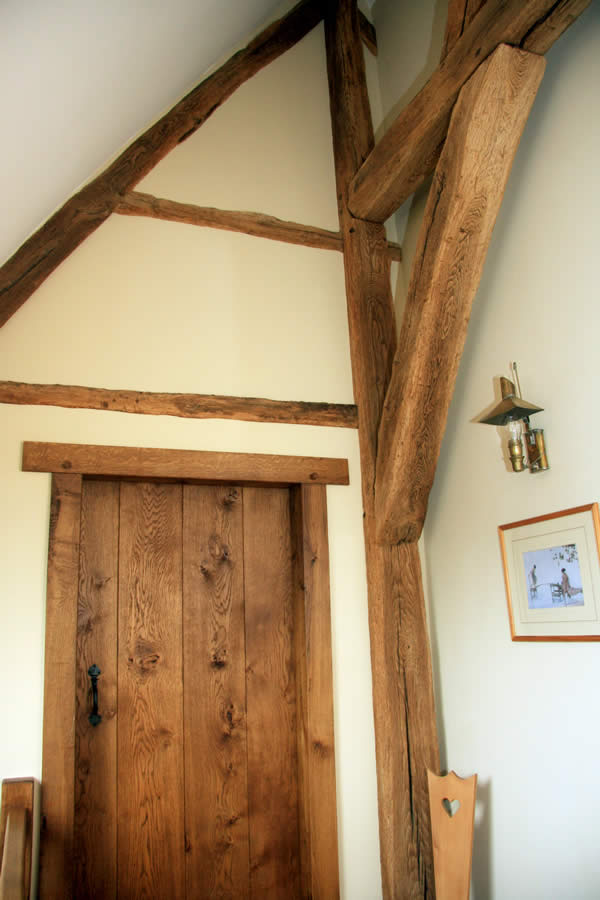 The exposed beams on the landing at Les Bouts de Ralle Chambre D'Hotes