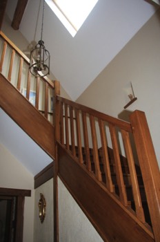 Oak stairace to the first floor of Les Bouts de Ralle Chambre D'Hotes